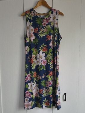 J. Jill blue floral sleeveless tank dress 1X